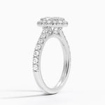 Sienna Halo Half Coverage Diamond Ring Platinum Oval Engagement Ring