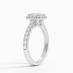 Sienna Halo Half Coverage Diamond Ring Platinum Princess Engagement Ring