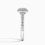 Sienna Halo Half Coverage Diamond Ring Platinum Princess Engagement Ring
