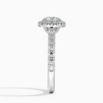 Sienna Halo Half Coverage Diamond Ring Platinum Round Engagement Ring