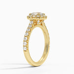 Sienna Halo Half Coverage Diamond Ring Yellow Gold 18k Round Engagement Ring