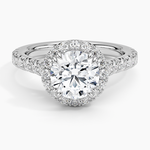 Sienna Halo Half Coverage Diamond Ring Platinum Round Engagement Ring