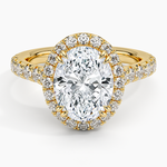 Sienna Halo Half Coverage Diamond Ring Yellow Gold 18k Oval Engagement Ring