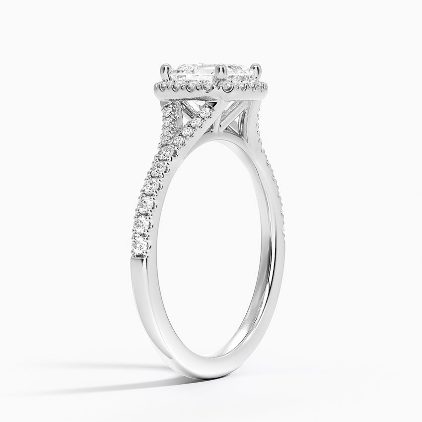 Joy Half Coverage Diamond Ring Platinum Asscher Engagement Ring