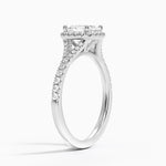 Joy Half Coverage Diamond Ring Platinum Asscher Engagement Ring