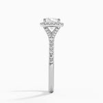Joy Half Coverage Diamond Ring Platinum Cushion Engagement Ring