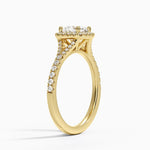Joy Half Coverage Diamond Ring Yellow Gold 18k Cushion Engagement Ring