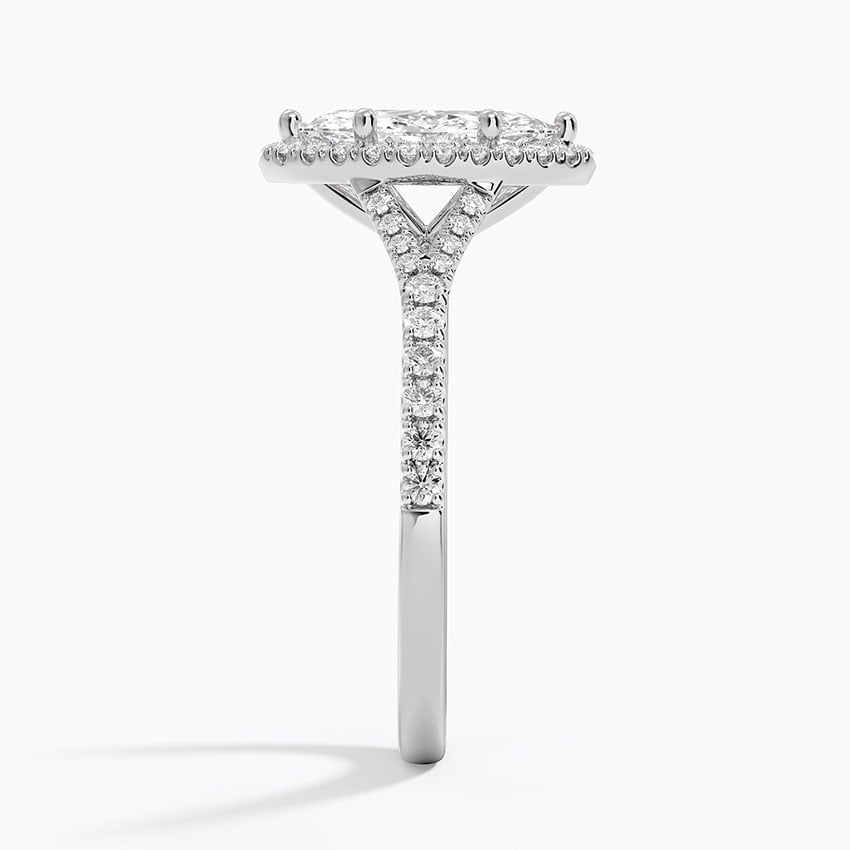 Joy Half Coverage Diamond Ring Platinum Marquise Engagement Ring