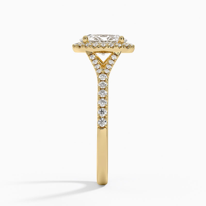 Joy Half Coverage Diamond Ring Yellow Gold 18k Oval Engagement Ring