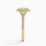 Joy Half Coverage Diamond Ring Yellow Gold 18k Oval Engagement Ring
