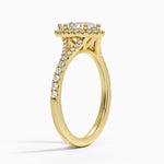 Joy Half Coverage Diamond Ring Yellow Gold 18k Pear Engagement Ring