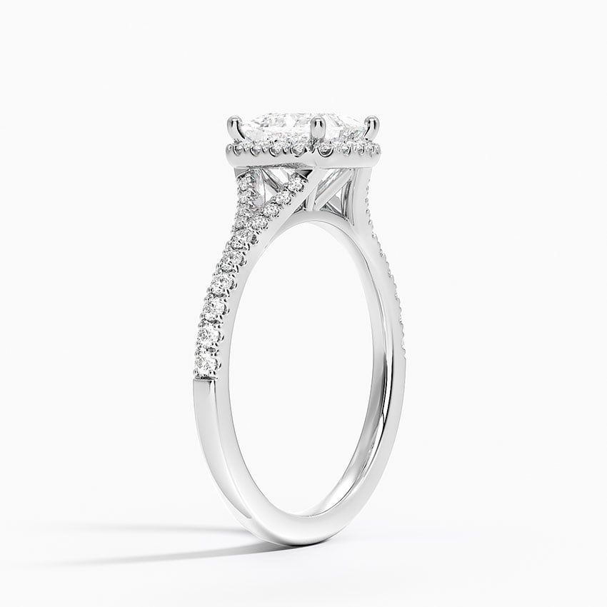 Joy Half Coverage Diamond Ring Platinum Princess Engagement Ring