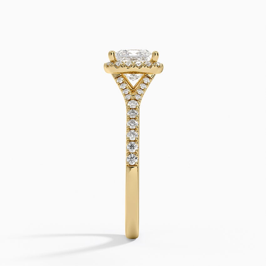Joy Half Coverage Diamond Ring Yellow Gold 18k Princess Engagement Ring