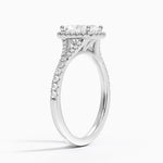 Joy Half Coverage Diamond Ring Platinum Radiant Engagement Ring