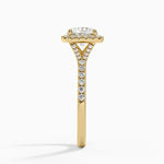 Joy Half Coverage Diamond Ring Yellow Gold 18k Round Engagement Ring