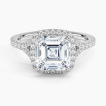 Joy Half Coverage Diamond Ring Platinum Asscher Engagement Ring