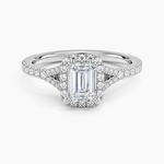 Joy Half Coverage Diamond Ring Platinum Emerald Engagement Ring