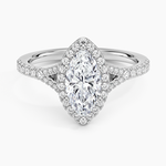 Joy Half Coverage Diamond Ring Platinum Marquise Engagement Ring