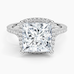 Joy Half Coverage Diamond Ring Platinum Princess Engagement Ring
