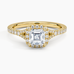 Joy Half Coverage Diamond Ring Yellow Gold 18k Asscher Engagement Ring