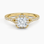 Joy Half Coverage Diamond Ring Yellow Gold 18k Princess Engagement Ring