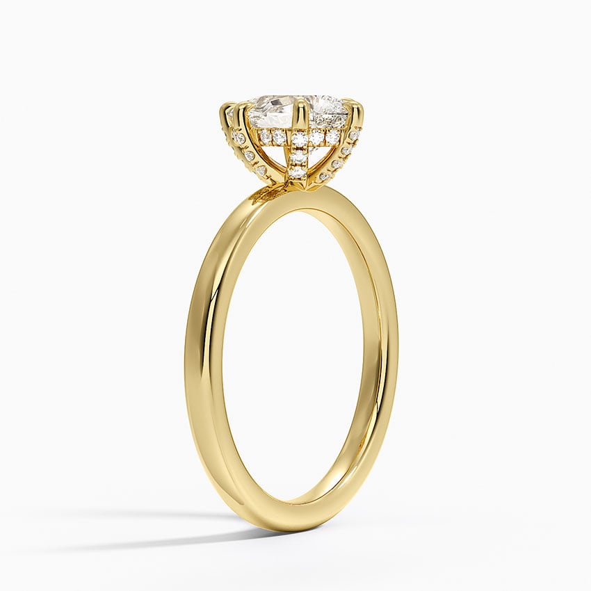 Lumiere 2mm Diamond Ring (1/8 ct. tw.) Yellow Gold 18k Pear Engagement Ring