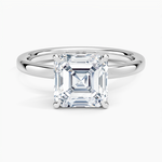 Lumiere 2mm Diamond Ring (1/8 ct. tw.) Platinum Asscher Engagement Ring