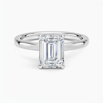 Lumiere 2mm Diamond Ring (1/8 ct. tw.) Platinum Emerald Engagement Ring