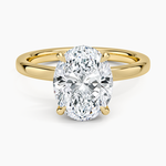 Lumiere 2mm Diamond Ring (1/8 ct. tw.) Yellow Gold 18k Oval Engagement Ring