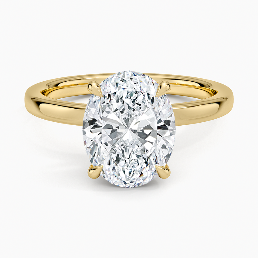 Lumiere 2mm Diamond Ring (1/8 ct. tw.) Yellow Gold 18k Oval Engagement Ring
