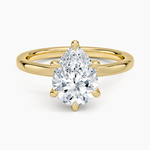Lumiere 2mm Diamond Ring (1/8 ct. tw.) Yellow Gold 18k Pear Engagement Ring
