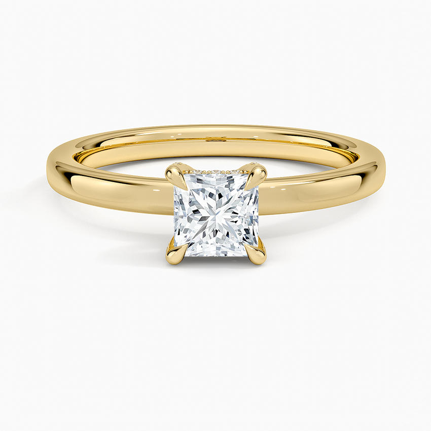 Lumiere 2mm Diamond Ring (1/8 ct. tw.) Yellow Gold 18k Princess Engagement Ring