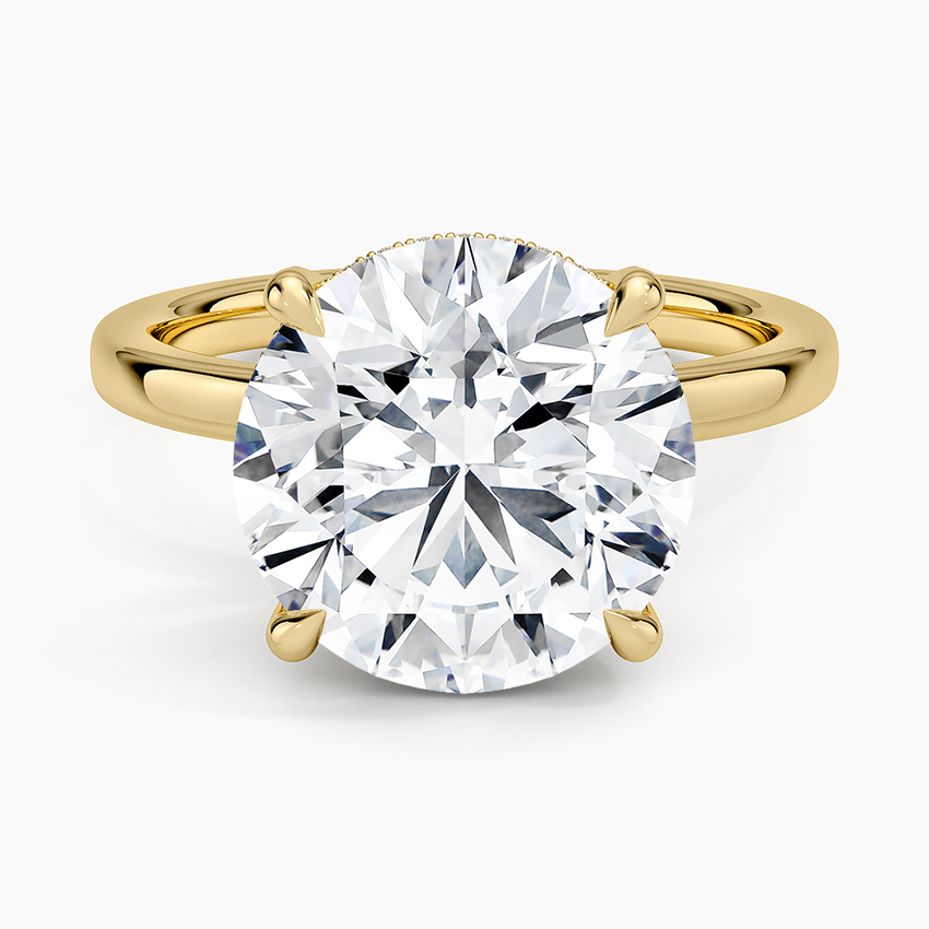 Lumiere 2mm Diamond Ring (1/8 ct. tw.) Yellow Gold 18k Round Engagement Ring