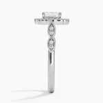 Cadenza Halo Diamond Ring Platinum Asscher Engagement Ring
