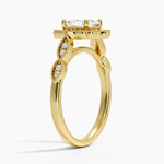 Cadenza Halo Diamond Ring Yellow Gold 18k Asscher Engagement Ring