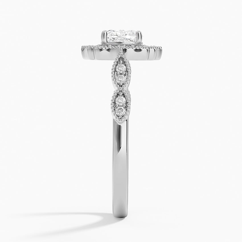 Cadenza Halo Diamond Ring Platinum Cushion Engagement Ring