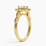 Cadenza Halo Diamond Ring Yellow Gold 18k Cushion Engagement Ring