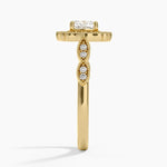 Cadenza Halo Diamond Ring Yellow Gold 18k Cushion Engagement Ring