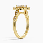 Cadenza Halo Diamond Ring Yellow Gold 18k Oval Engagement Ring