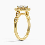 Cadenza Halo Diamond Ring Yellow Gold 18k Round Engagement Ring
