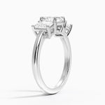 Luxe Helena Radiant-Cut Three Stone Diamond Ring Platinum Asscher Engagement Ring
