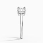 Luxe Helena Radiant-Cut Three Stone Diamond Ring Platinum Asscher Engagement Ring