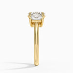 Luxe Helena Radiant-Cut Three Stone Diamond Ring Yellow Gold 18k Oval Engagement Ring
