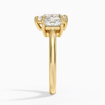 Luxe Helena Radiant-Cut Three Stone Diamond Ring Yellow Gold 18k Pear Engagement Ring