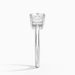 Luxe Helena Radiant-Cut Three Stone Diamond Ring Platinum Princess Engagement Ring