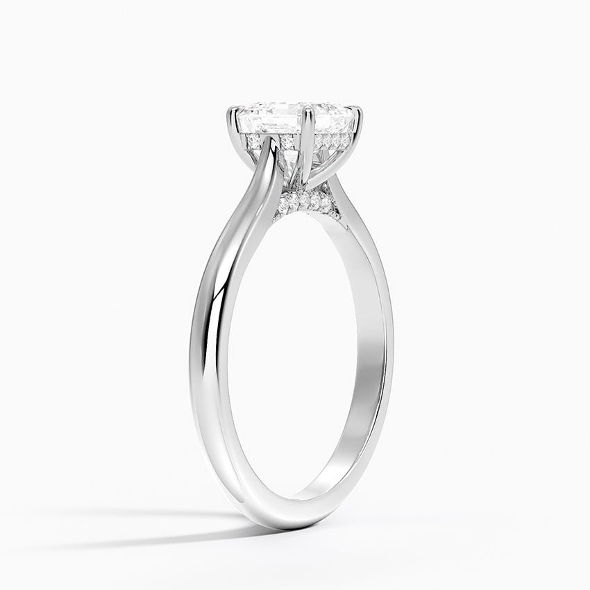 Dawn 2mm Diamond Ring Platinum Asscher Engagement Ring