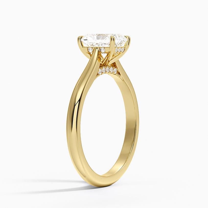 Dawn 2mm Diamond Ring Yellow Gold 18k Radiant Engagement Ring