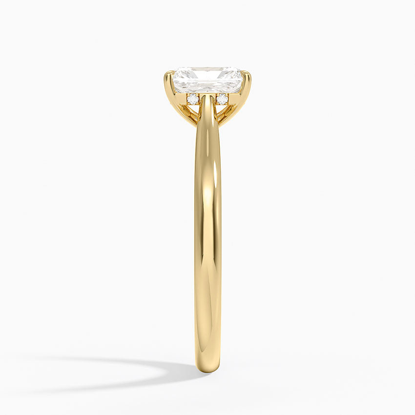 Dawn 2mm Diamond Ring Yellow Gold 18k Radiant Engagement Ring