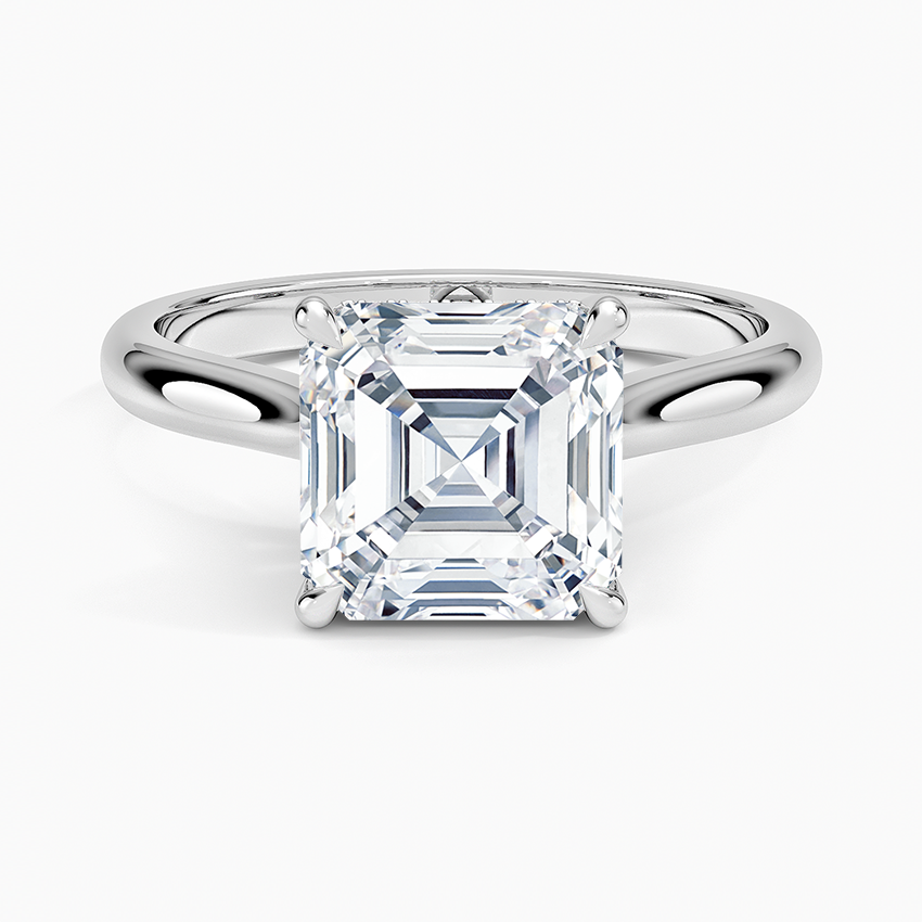 Dawn 2mm Diamond Ring Platinum Asscher Engagement Ring
