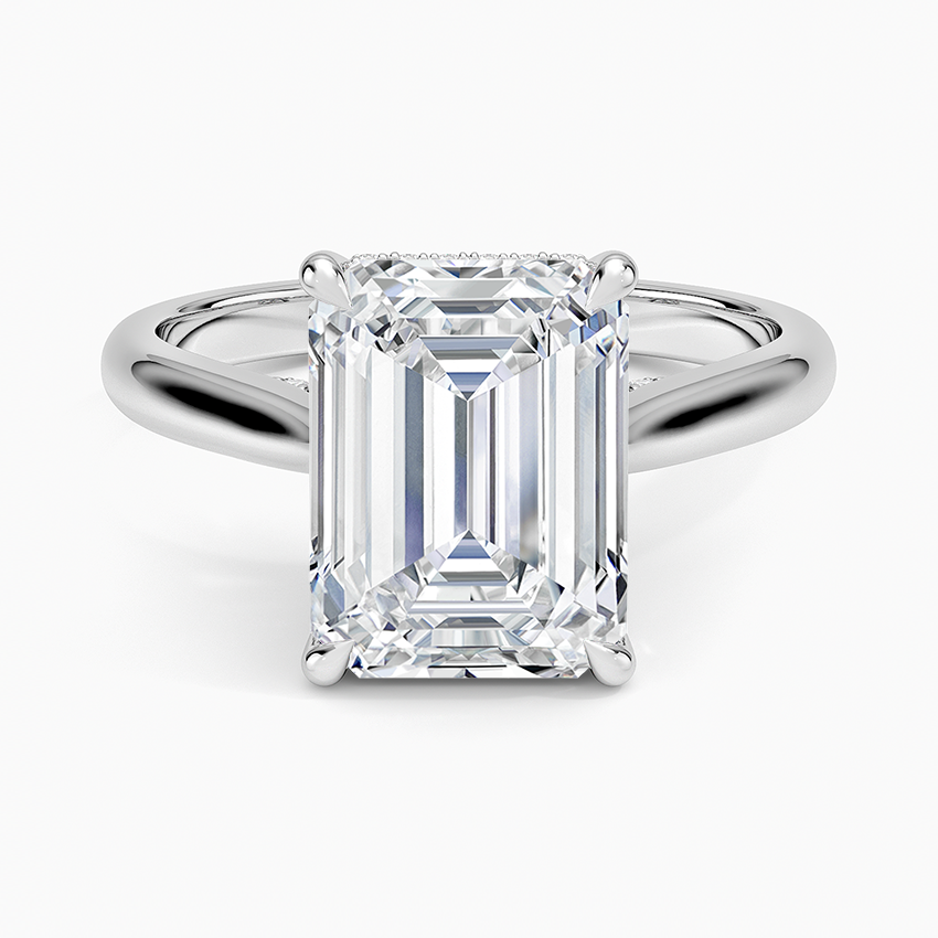 Dawn 2mm Diamond Ring Platinum Emerald Engagement Ring